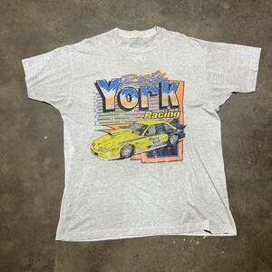 Vintage 90s York Drag Racing Grey USA T-Shirt